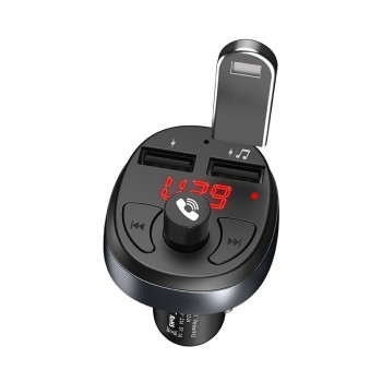 Transmiteris Hoco E41 Bluetooth MP3 mängija/FM-laine modulaator (kõrvaklapid, microSD, SD, 2xUSB, LCD, 3.1A laadija)