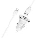 Car charger Borofone BZ12 USB + Lightning (2.4A) white