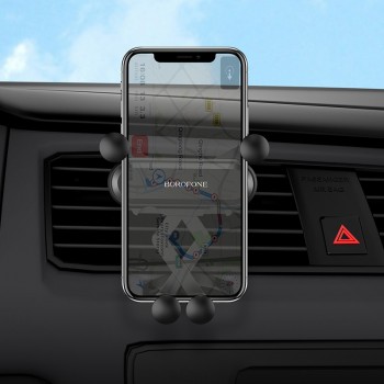 Car phone holder Borofone BH19 for using on ventilation grille, black