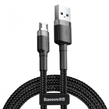 USB kabelis Baseus Cafule microUSB 2.0m 1.5A pelēks-melns CAMKLF-CG1