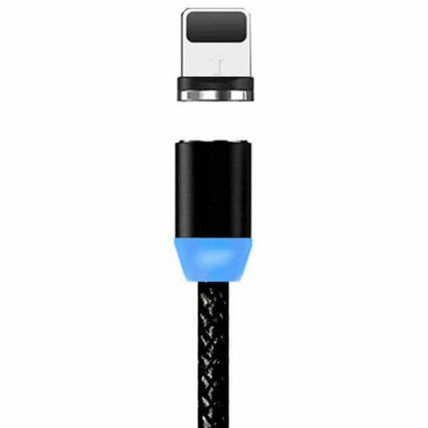 USB kabelis Magnetic microUSB magnētisks 1.0m melns