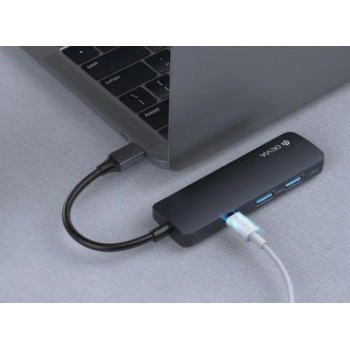 Adapter Devia Leopard Type-C To HDMI to USB3.0*2+PD 4 In 1 HUB grey