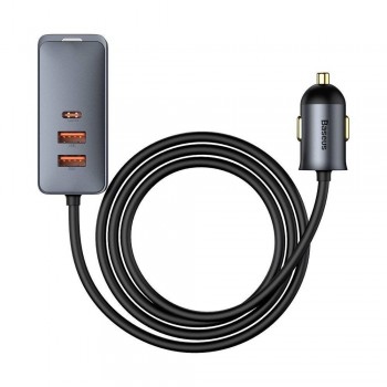 Car charger Baseus Share Together 2x USB / 2x USB Type C car charger 120W PPS PD gray (CCBT-A0G)