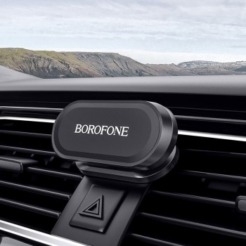 Auto telefona turētājs Borofone BH29 viduskonsolei, magnētisks stiprinājums, melns
