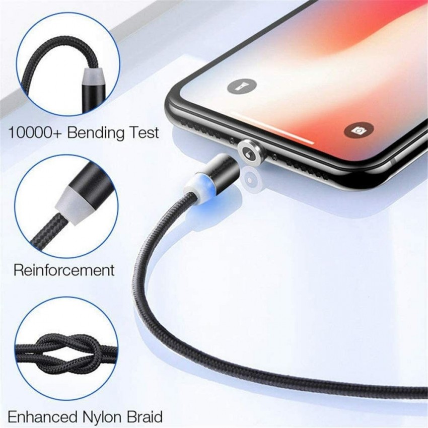 USB kabelis Magnetic Lightning magnētisks 1.0m balts