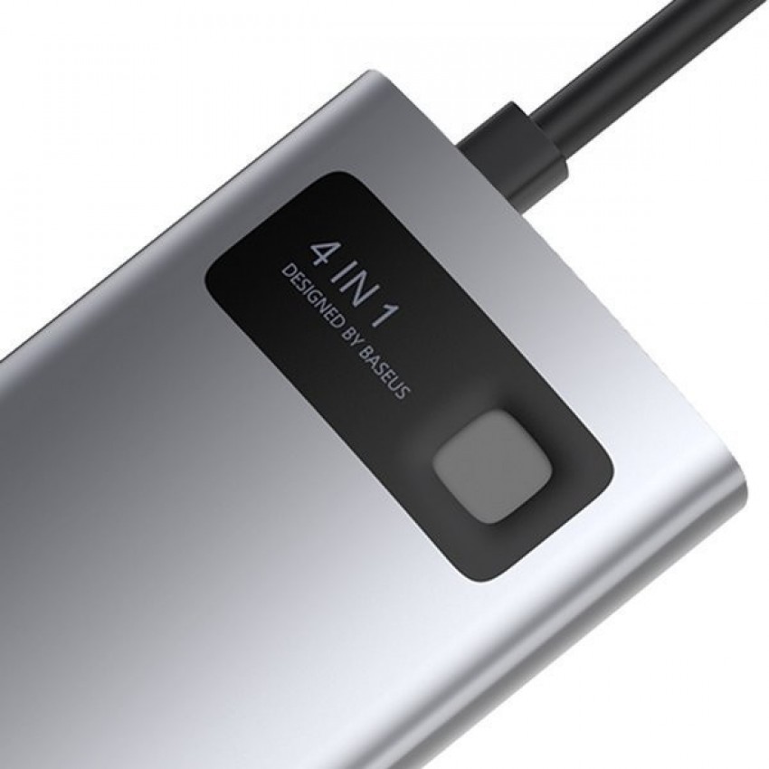 Parveidotājs Baseus Metal Gleam Series HUB 4in1, USB-C to USB 3.0 + USB 2.0 + HDMI + USB-C PD CAHUB-CY0G