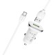 Car charger Borofone BZ12A QC3.0 USB + Type-C white