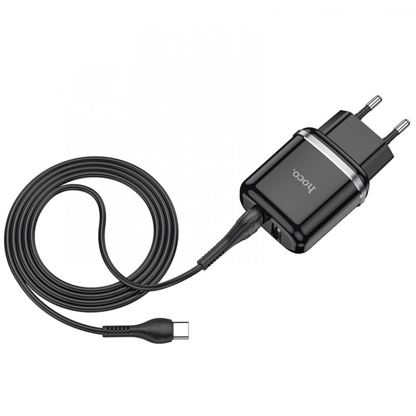 Charger Hoco N4 + Type-C (2.4A) black