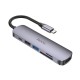 Parveidotājs HB28 Type-C multi-function converter HDMI+USB3.0+USB2.0+SD+TF+PD peleks