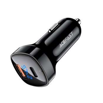 Car charger Acefast B4 66W USB-C+USB-A black