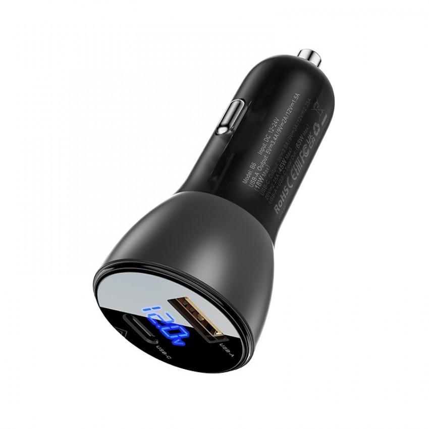 Car charger Acefast B6 63W USB-A+USB-C black