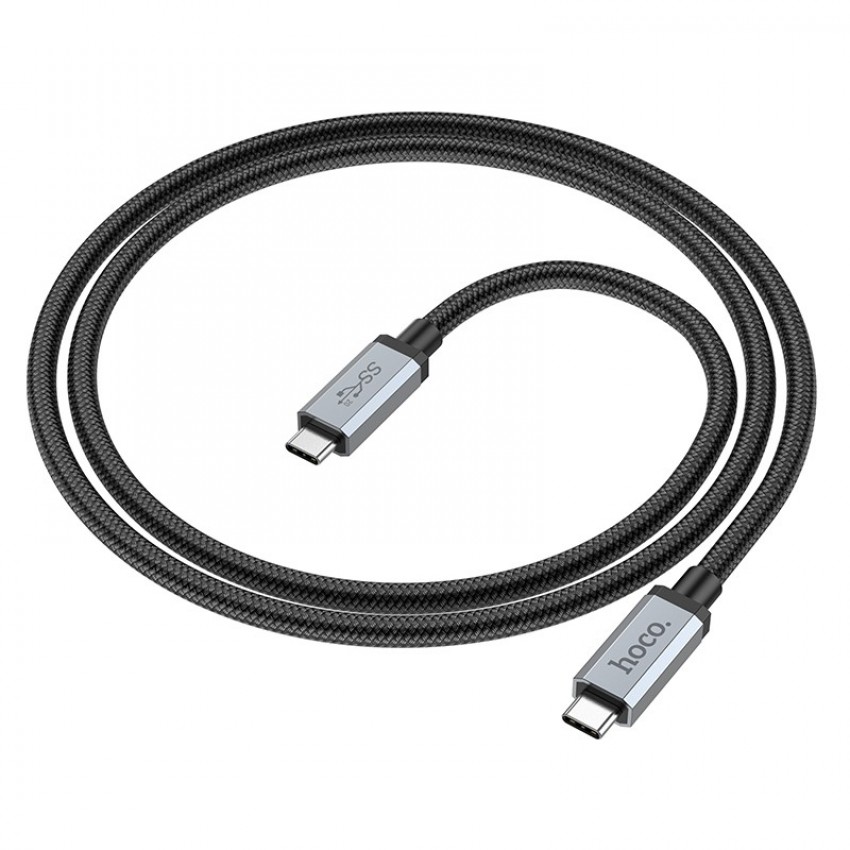 USB kabelis Hoco US06 USB3.2 100W Type-C 1.0m melns