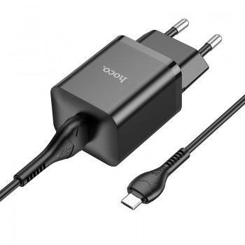 Lādētājs Hoco N26 USB-A Quick Charge 3.0 18W + MicroUSB melns