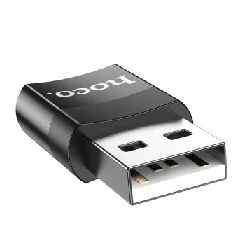 Parveidotājs Hoco UA17 USB-A to Type-C melns