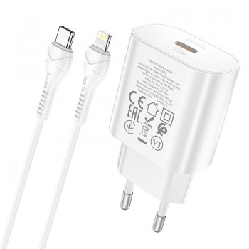 Charger Hoco N22 PD25W + Lightning white