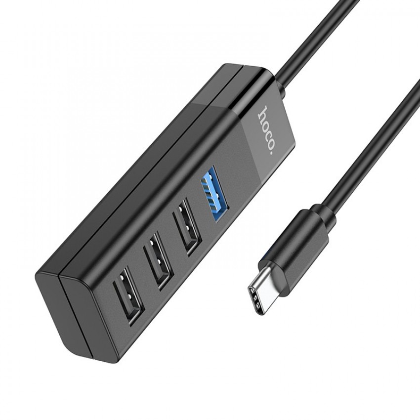 USB jaotur Hoco HB25 Easy mix 4-in-1 converter Type-C to 1xUSB3.0+3xUSB2.0 must