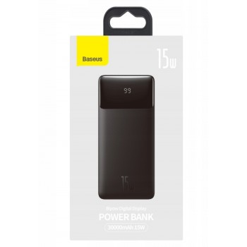 Väline aku Power Bank Baseus Bipow Type-C PD+2xQuick Charge 3.0 15W 30000mAh LCD-ga must PPBD050201