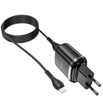 Charger Hoco N4 + Lightning (2.4A) black