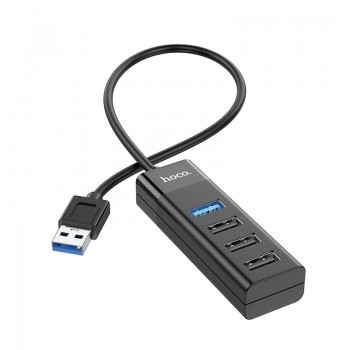 USB hub Hoco HB25 Easy mix 4-in-1 converter USB-A to 1xUSB3.0+3xUSB2.0 black