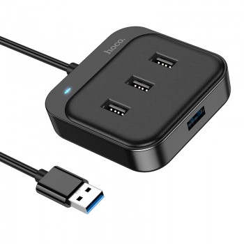 USB hub Hoco HB31 Easy 4-in-1 converter USB to USB3.0 + 3xUSB2.0 1.2m black