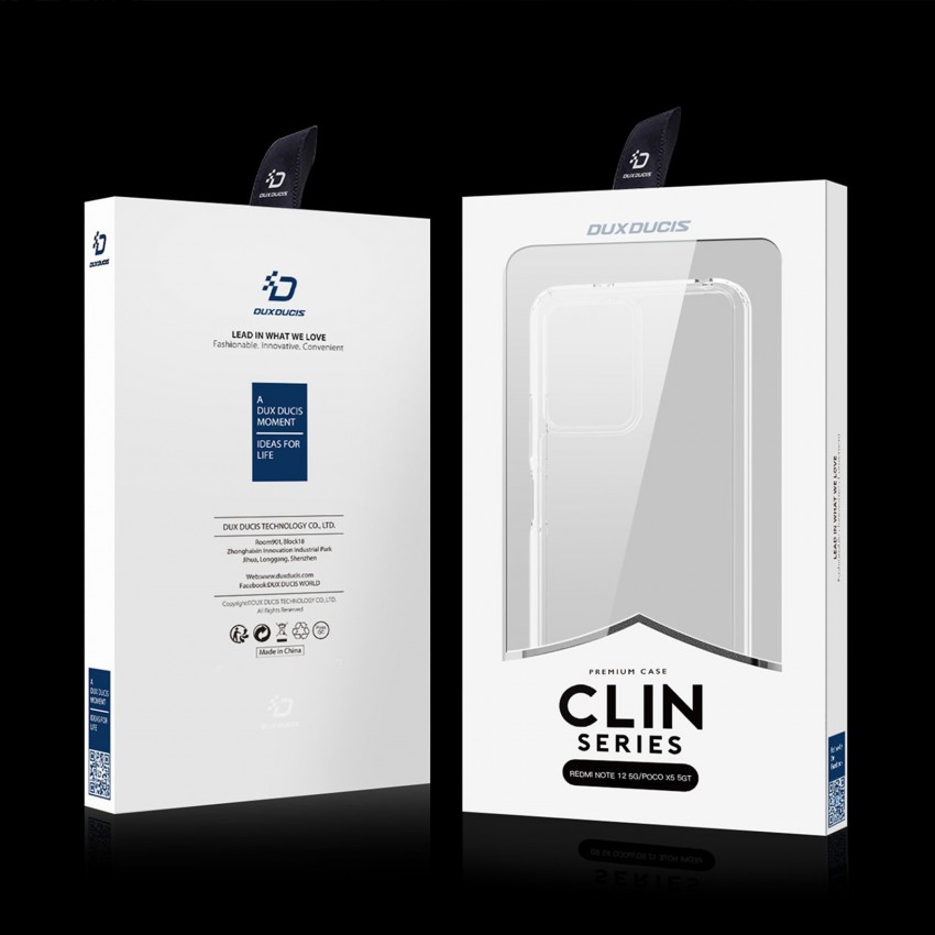 Telefoniümbris Dux Ducis Clin Xiaomi Redmi Note 12 5G/Poco X5 5G läbipaistev