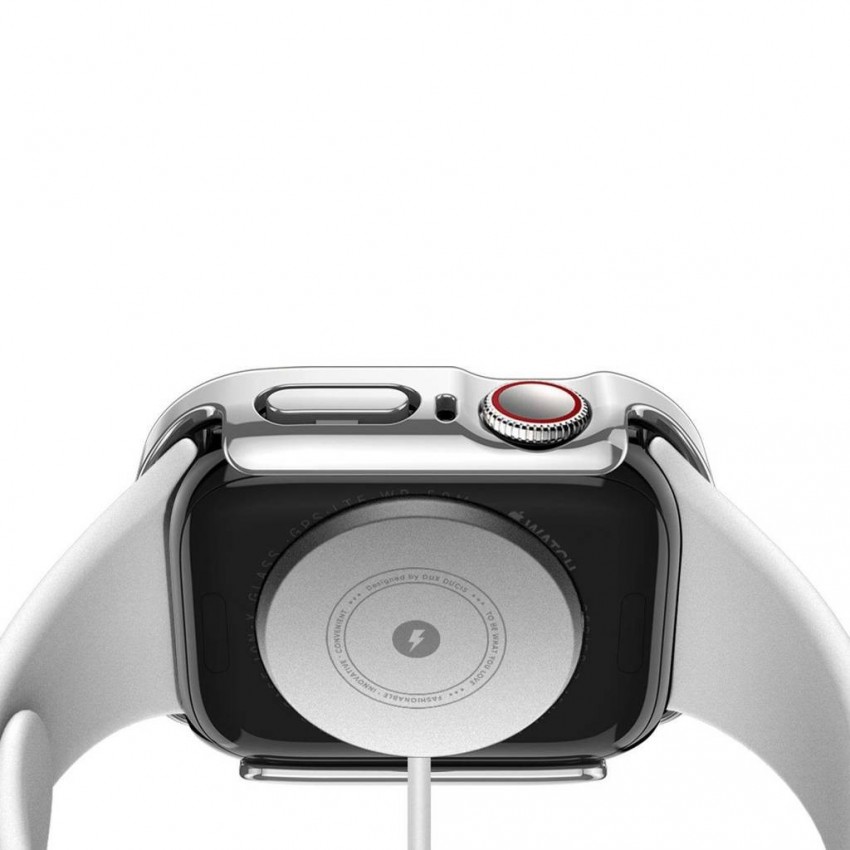 LCD kaitsev karastatud klaas/ümbris Dux Ducis Hamo Apple Watch 45mm hõbedane