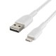 USB kabelis Belkin Boost Charge Braided USB-A to Lightning 1.0m balts