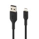 USB kabelis Belkin Boost Charge Braided USB-A to Lightning 1.0m melns
