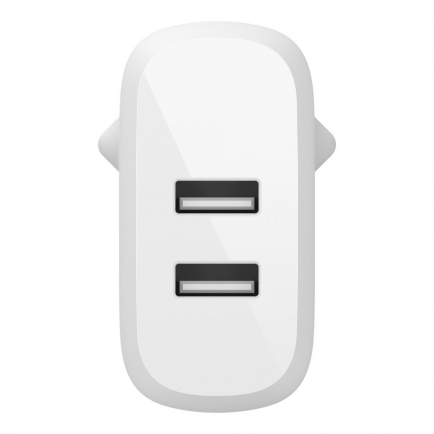 Lādētājs Belkin Boost Charge Dual USB-A 24W + Lightning to USB-A cable balts