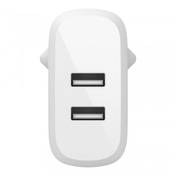 Lādētājs Belkin Boost Charge Dual USB-A 24W + USB-A to USB-C cable balts