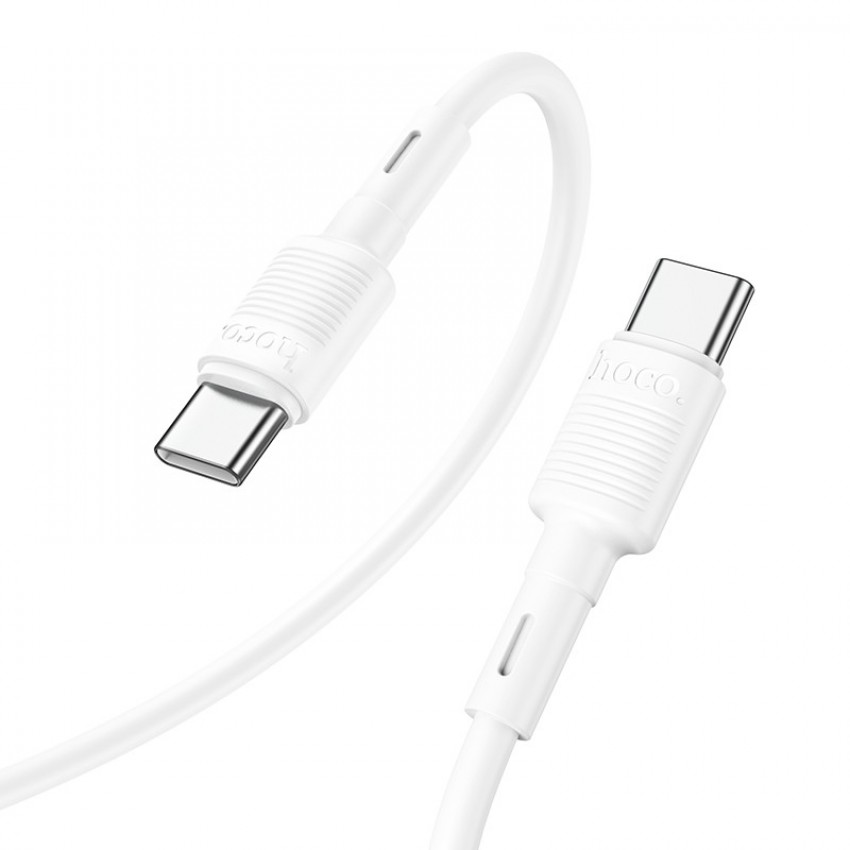 USB kabelis Hoco X83 60W Type-C to Type-C 1.0m balts