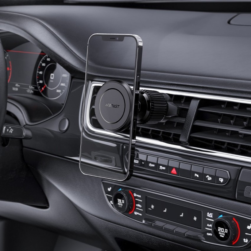 Auto tālruņa turētājs Acefast D6 izmantošanai uz ventilācijas režģa magnētiskais melns