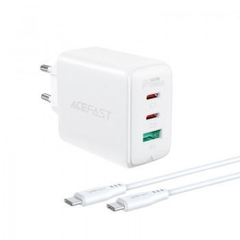 Charger Acefast A13 PD65W 2xType-C/USB-A white