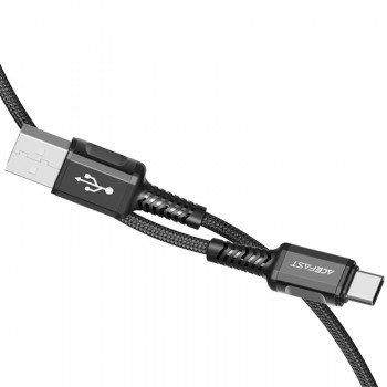USB kabelis Acefast C1-04 USB-A to USB-C 1.2m melns