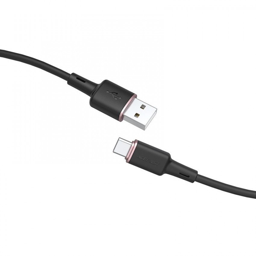 USB kabelis Acefast C2-04 USB-A to USB-C 1.2m melns