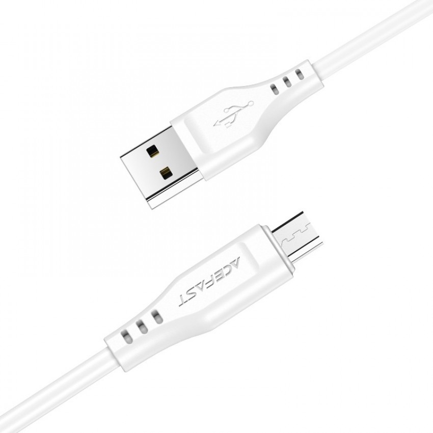 USB kabelis Acefast C3-09 USB-A to MicroUSB 1.2m balts