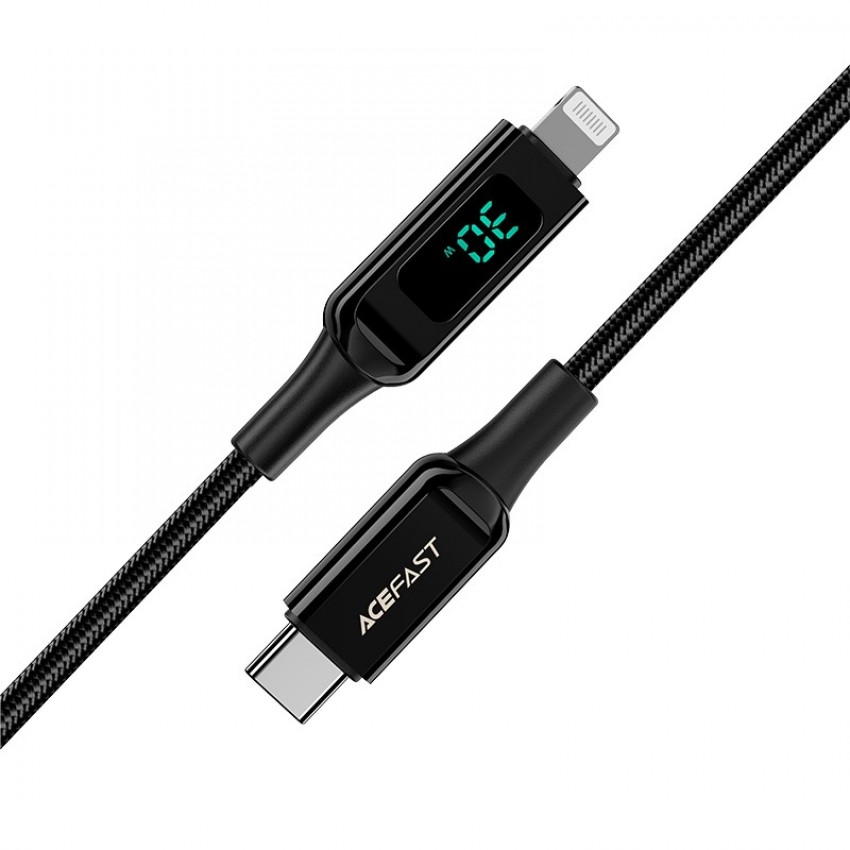 USB kabelis Acefast C6-01 MFi PD30W USB-C to Lightning 1.2m melns