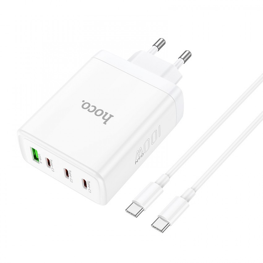 Charger Hoco N31 PD100W 3xType-C/1xUSB-A + Type-C white