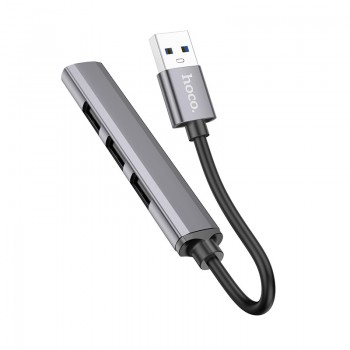 USB hub Hoco HB26 4-in-1 adapter USB-A to 1xUSB3.0 + 3xUSB2.0 grey