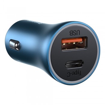 Car charger Baseus Golden Contactor Pro 40W Type-C/USB-A blue CCJD-03