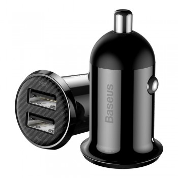 Car charger Baseus Grain Pro 2xUSB-A 4.8A black CCALLP-01