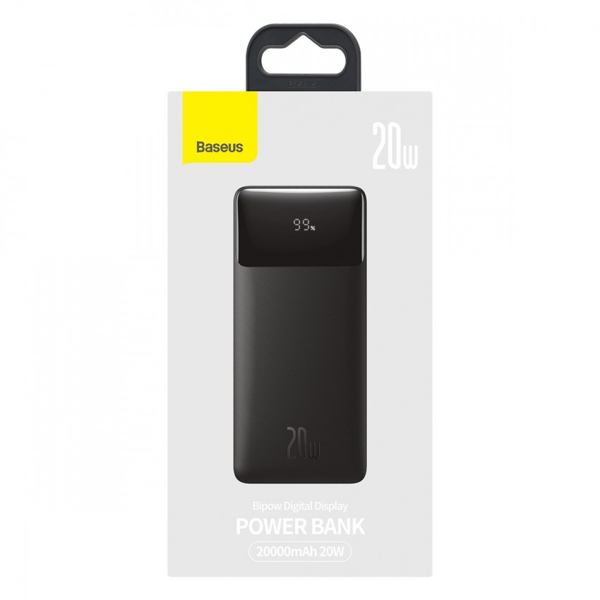 External battery Power Bank Baseus Bipow 20W 20000mAh + MicroUSB 0.25m black PPBD050501