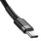 USB kabelis Baseus Cafule PD60W Type-C 2.0m pelēks-melns CATKLF-HG1