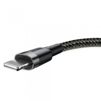USB cable Baseus Cafule USB-A to Lightning 2.4A 1.0m gray-black CALKLF-BG1