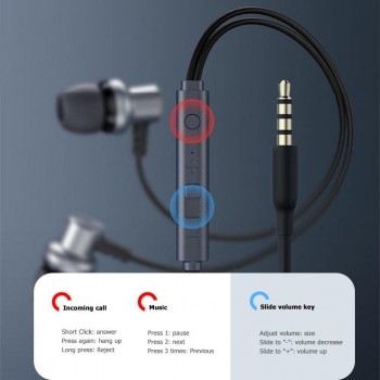 Headphones Joyroom JR-EL115 3.5mm grey
