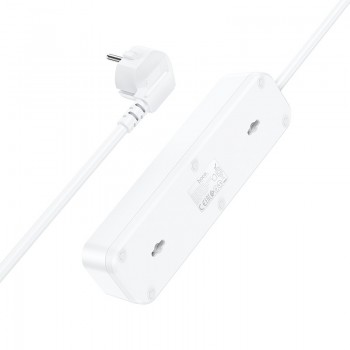 Extension cord Hoco NS2 Aura 3 sockets + 3xUSB-A 1.8m white