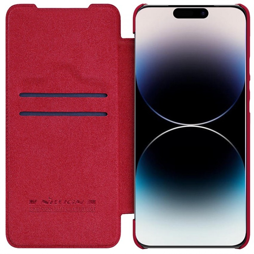 Maciņš Nillkin Qin Pro Leather Apple iPhone 14 Plus sarkans