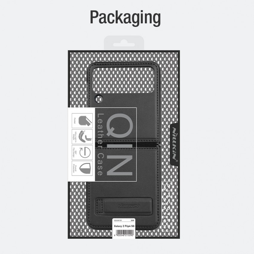 Telefoniümbris Nillkin Qin Pro Leather Samsung F711 Z Flip3 5G lilla