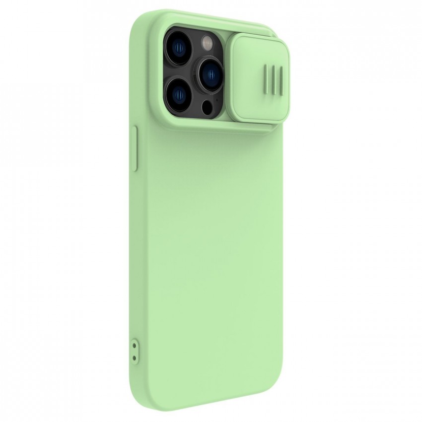 Maciņš Nillkin CamShield Silky Magnetic Silicone Apple iPhone 14 Pro Max gaiši zaļš