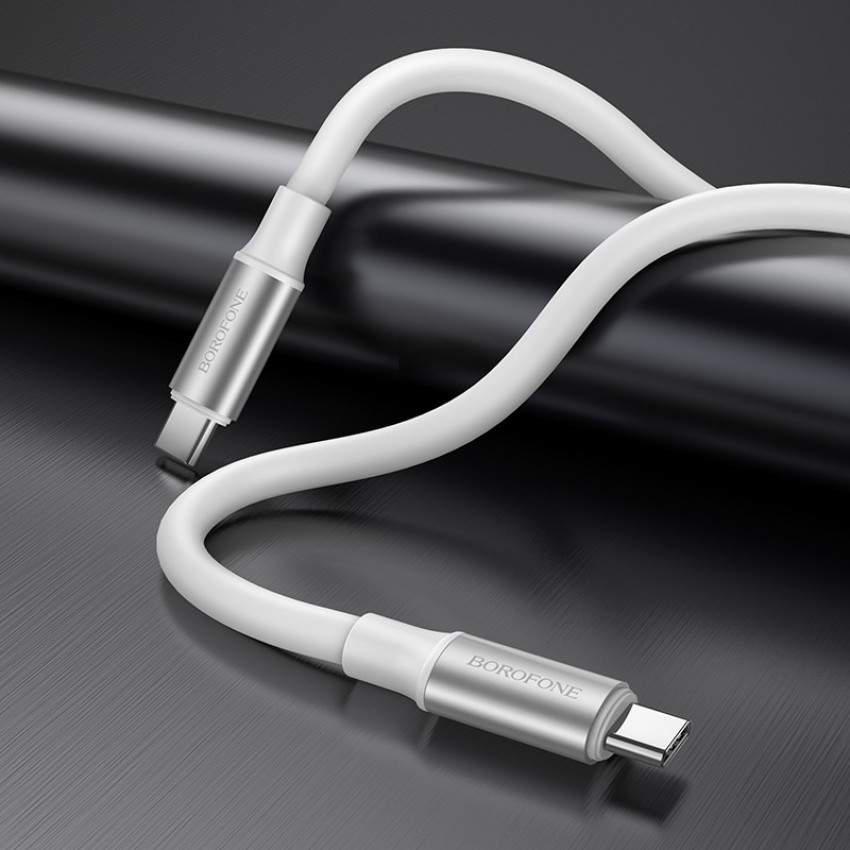 USB kabelis Borofone BX82 60W Type-C to Type-C 1.0m balts